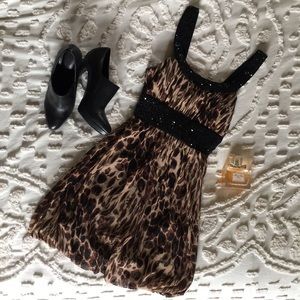 Sequin Leopard Print Dress